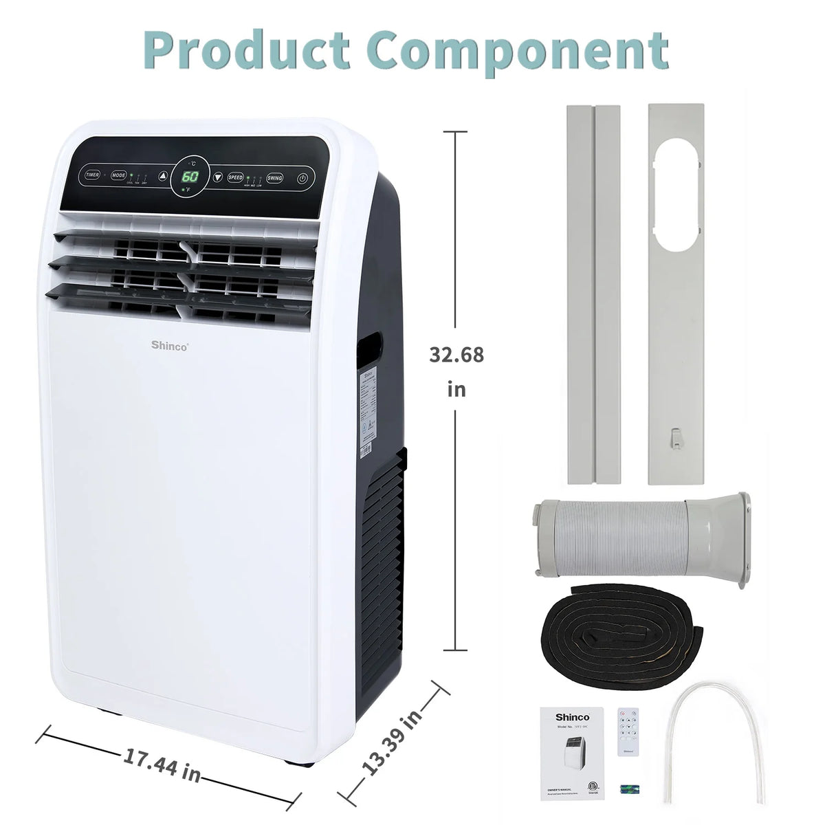 7800BTU 3 in 1 Portable Air Conditioner with Remote Control P8883