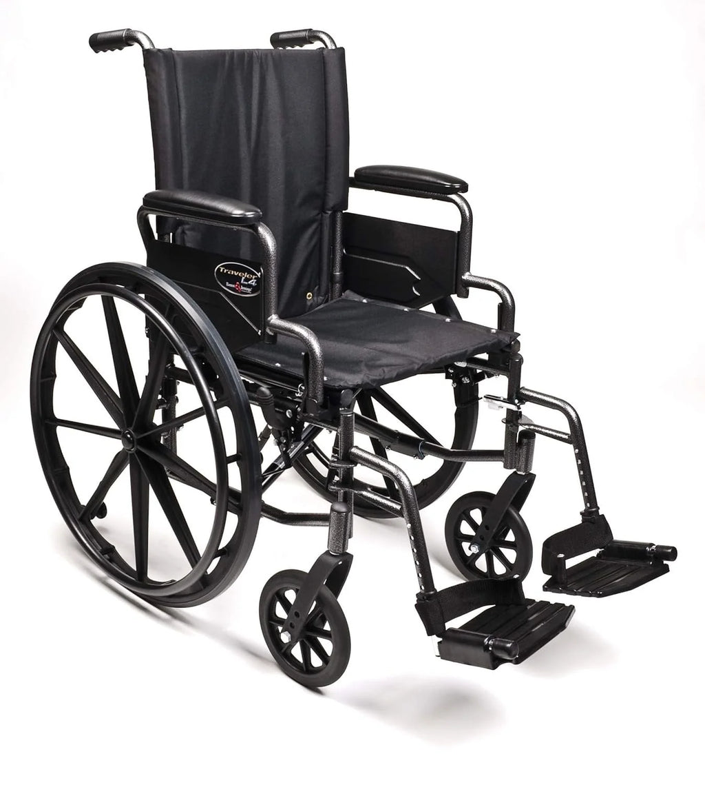Black Flip Back Desk Arm Wheelchair with Swingaway Footrest F42453