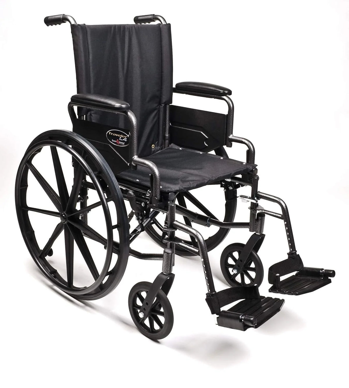 Black Flip Back Desk Arm Wheelchair with Swingaway Footrest F42453