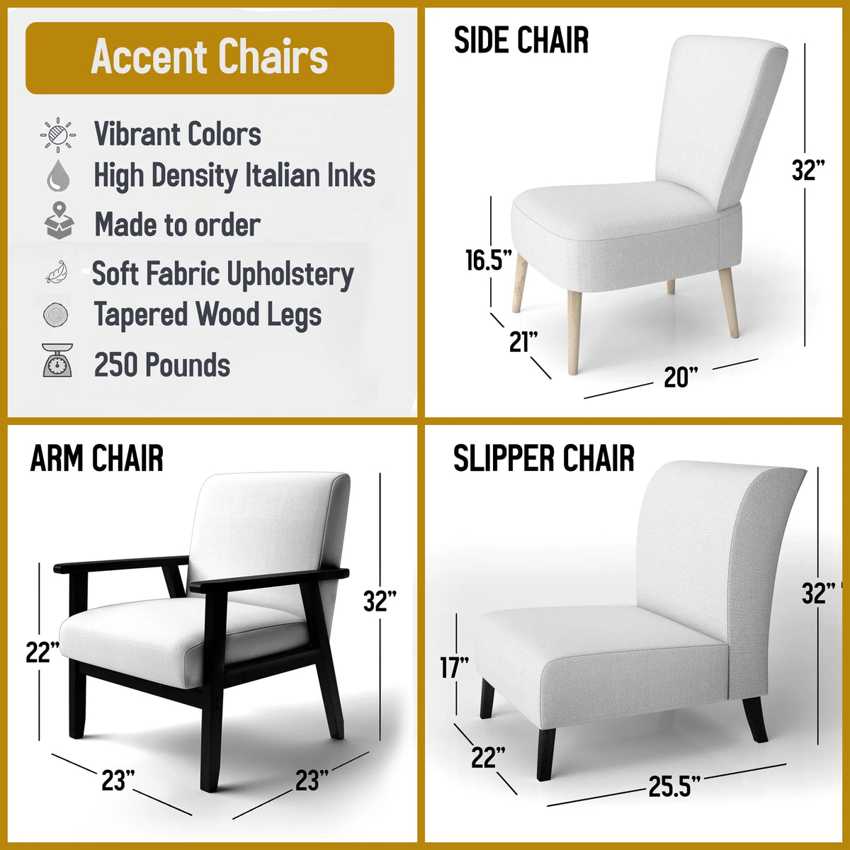 Black and White Striped Pattern Upholstered Accent Chair G49737