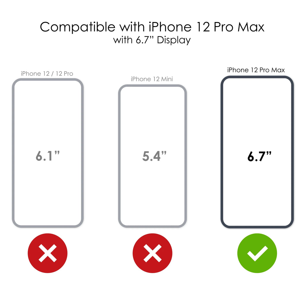 Clear Shockproof Hybrid Case for iPhone 12 Pro MAX with TPU Bumper Acrylic Back Tempered Glass Screen Protector M43357