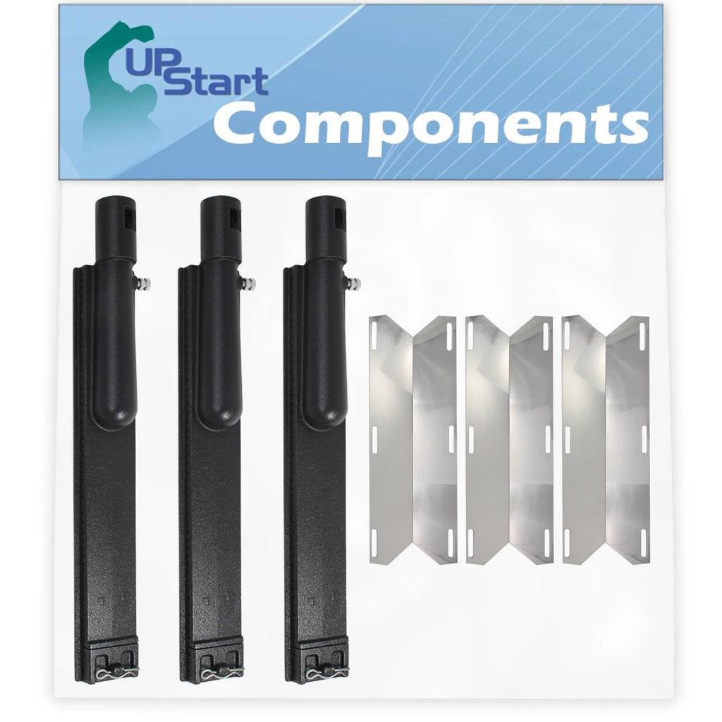3-Pack BBQ Gas Grill Tube Burner & Heat Shield Plate Replacement Parts B5739