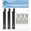 3-Pack BBQ Gas Grill Tube Burner & Heat Shield Plate Replacement Parts B5739