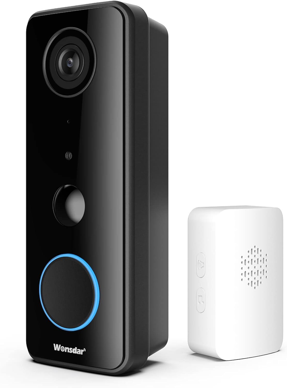 Black Video Doorbell Camera with Chime, 1080P Wireless WiFi, IP66 Waterproof, Two-Way Audio J4629