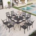 7 Piece Outdoor Patio Dining Set Metal Table and Chairs Z6476