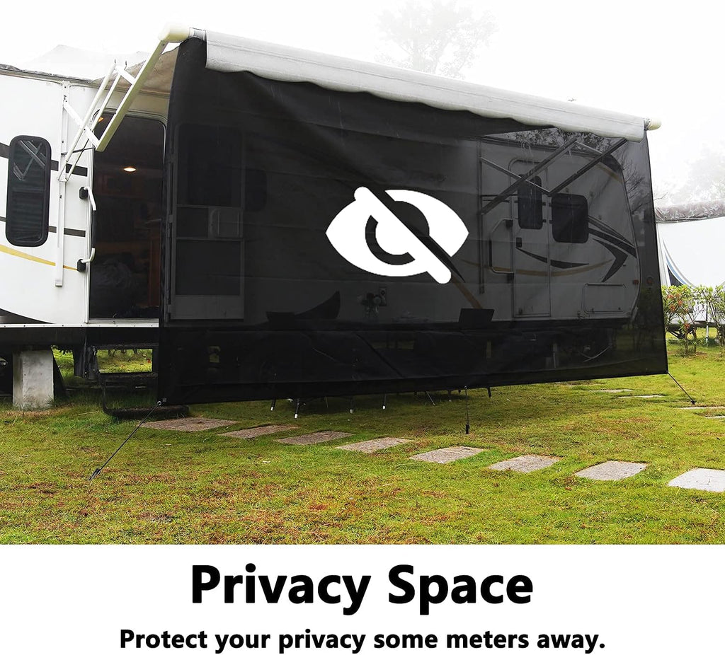 Black Mesh RV Awning Sun Shade 7'x15'2 B634