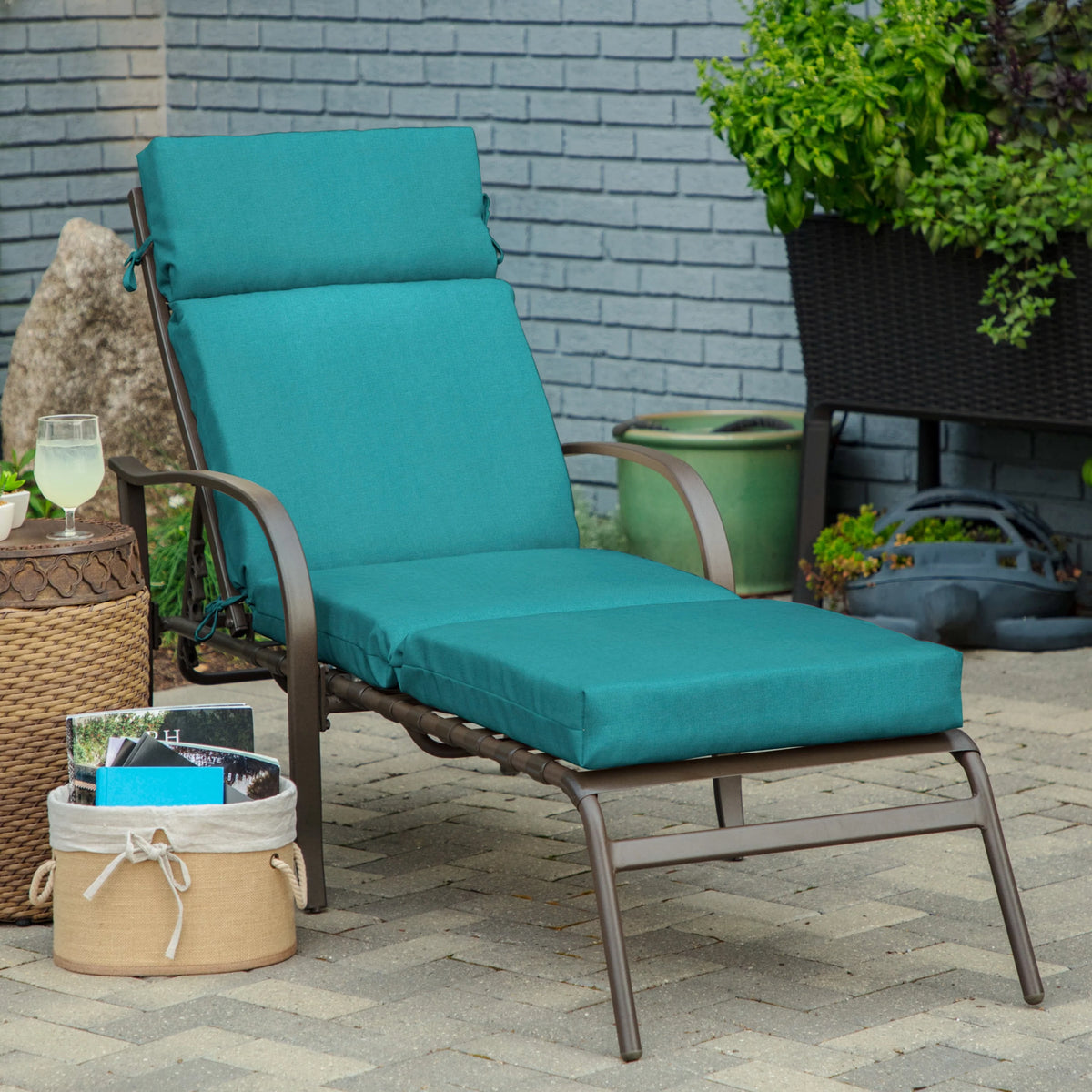 Navy Blue Stripe Chaise Lounge Cushion C660