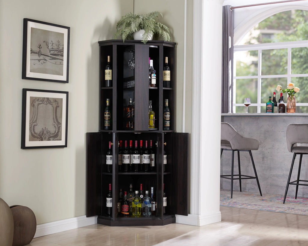 Black Corner Bar Cabinet F821929