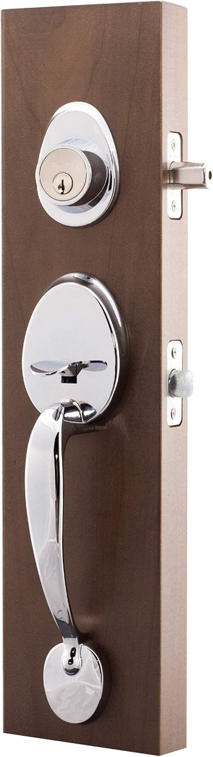 Polished Stainless Front Door Handle Set, Pack of 2 T99904