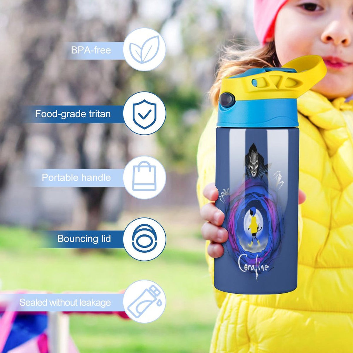 Insulated Stainless Steel Water Bottle with Straw V335568
