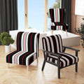 Black and White Striped Pattern Upholstered Accent Chair G49737