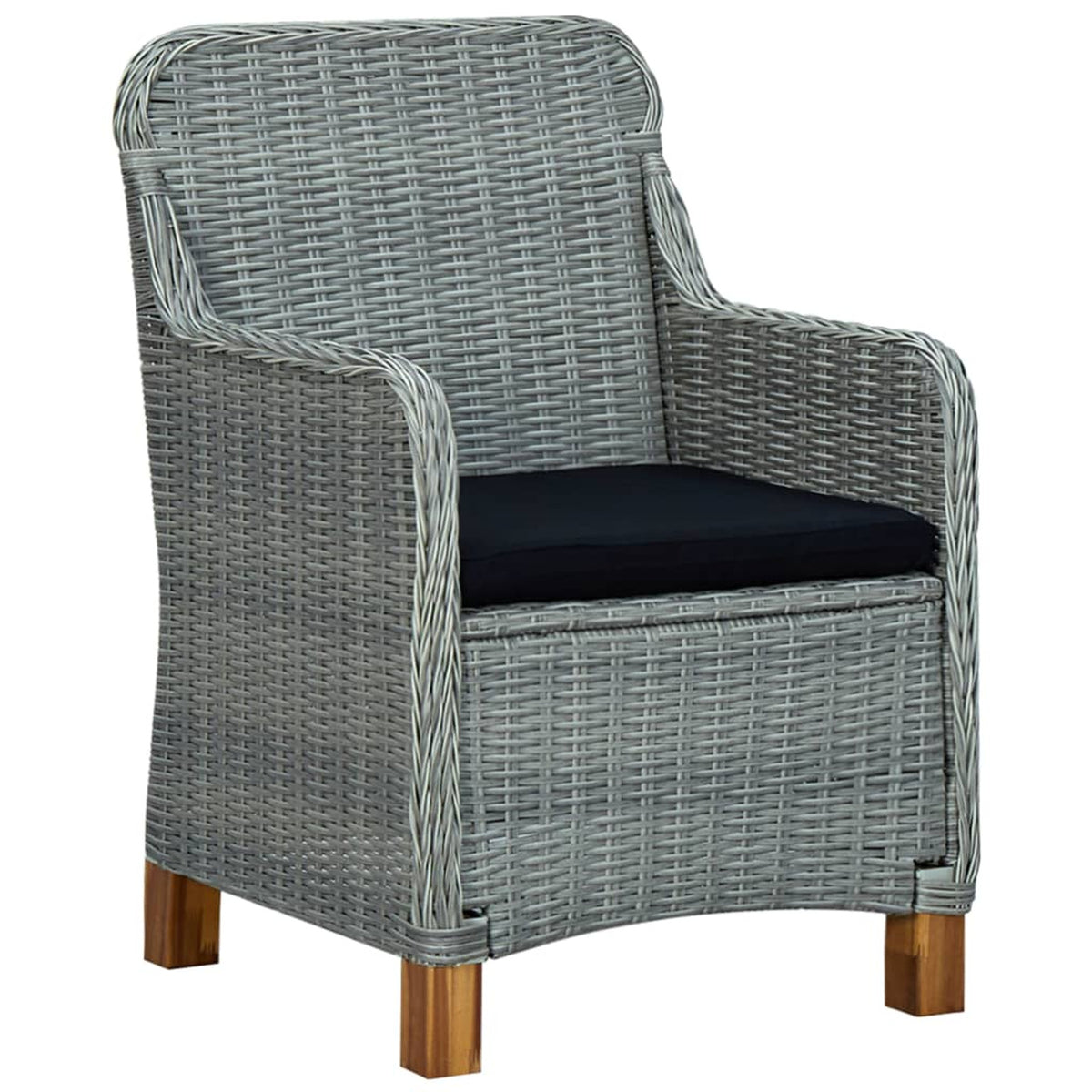 Light Gray Poly Rattan Garden Chairs with Cushions 2 pcs J948