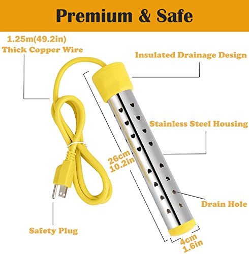 Portable 304 Stainless Steel Immersion Water Heater F5156