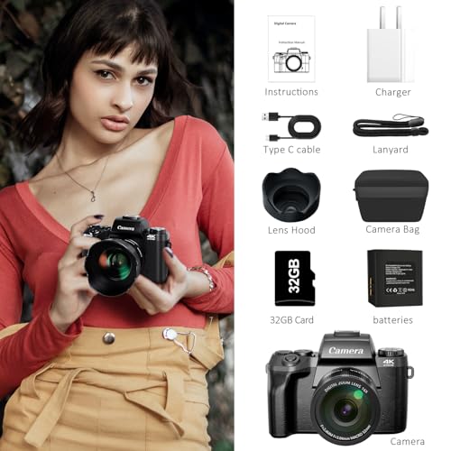 4K 64MP WiFi Touch Screen Digital Camera - Black B57413