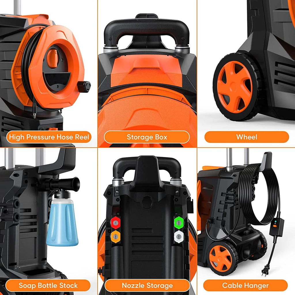 Electric Pressure Washer with 4 Quick Connect Nozzles 2.0GPM 1800W Y741887