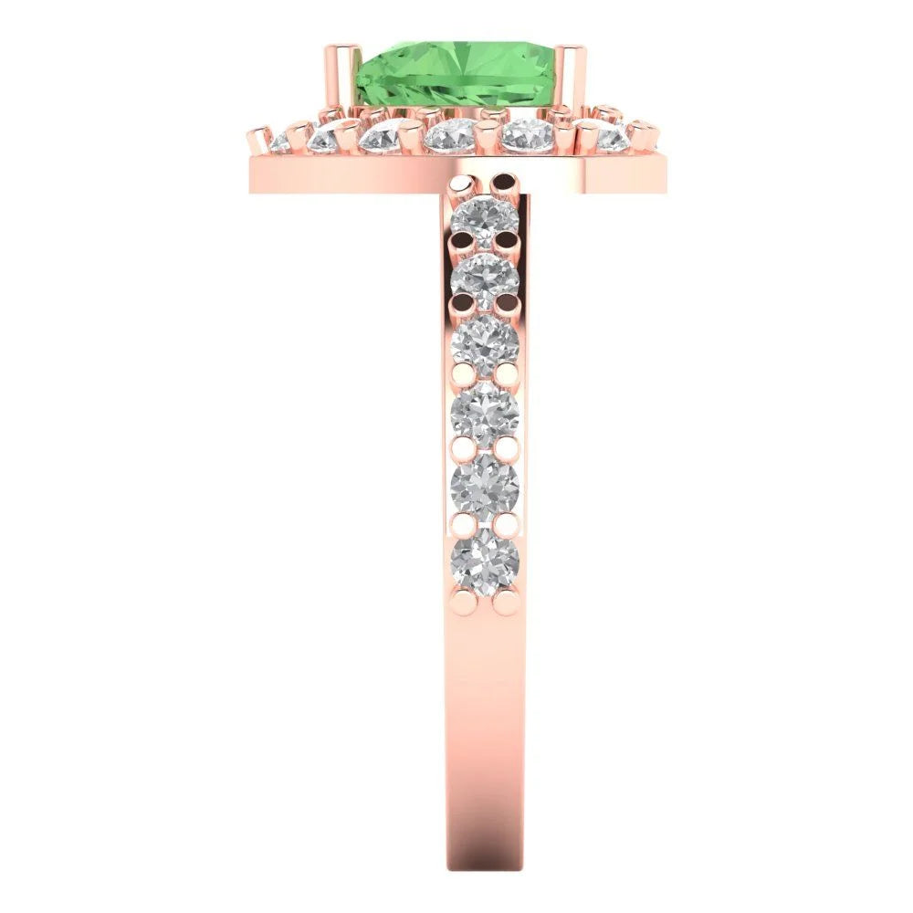 14k Rose Gold Halo Solitaire Ring W3103