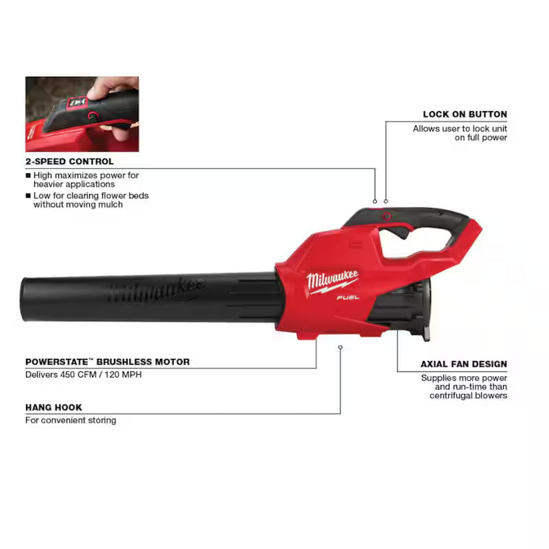 18V Lithium-Ion Brushless Cordless Handheld Blower and Pruning Saw 2-Tool Q902031