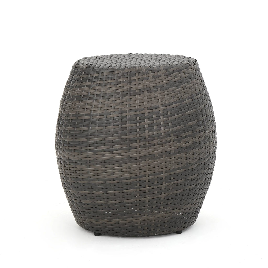 Gray Wicker Outdoor Side Table P368980