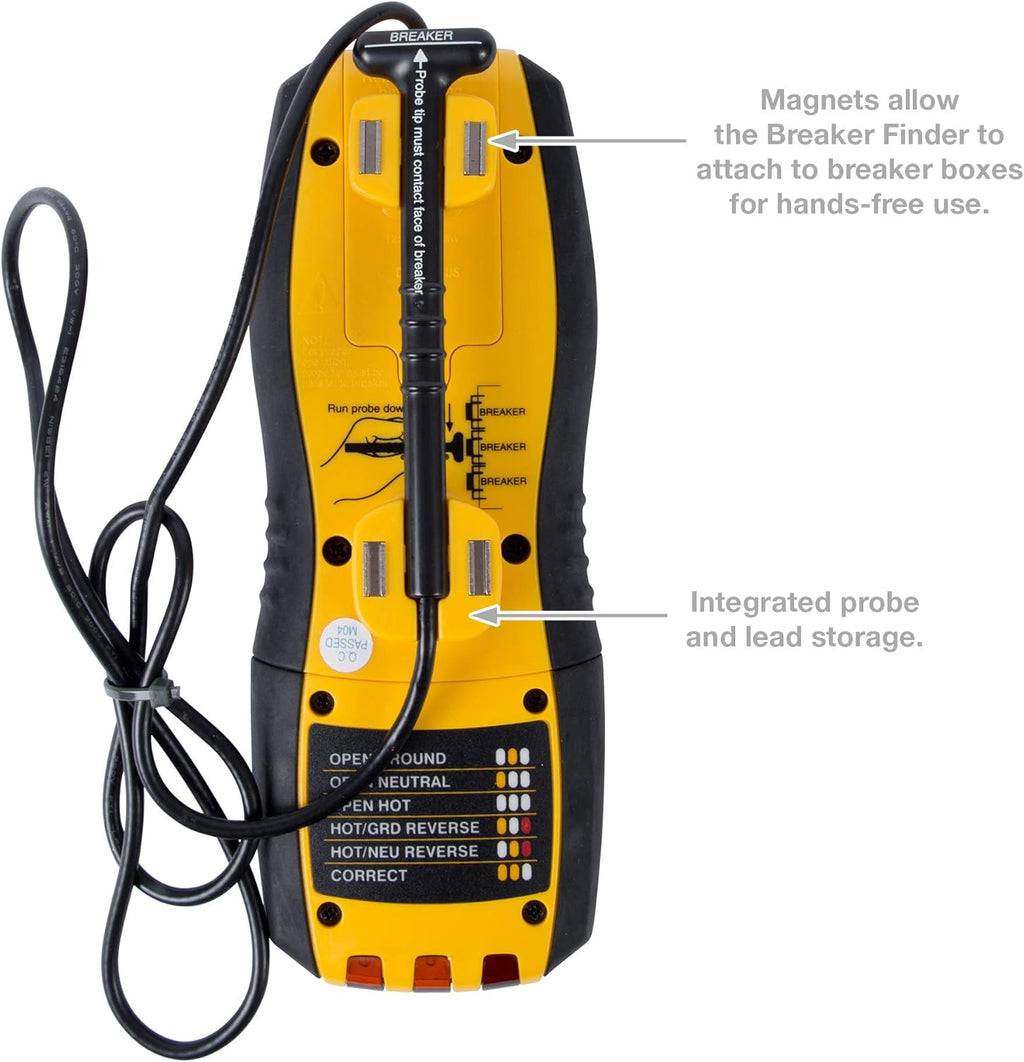 Circuit Breaker Finder and GFCI Tester, Yellow, Pack of 2 A274