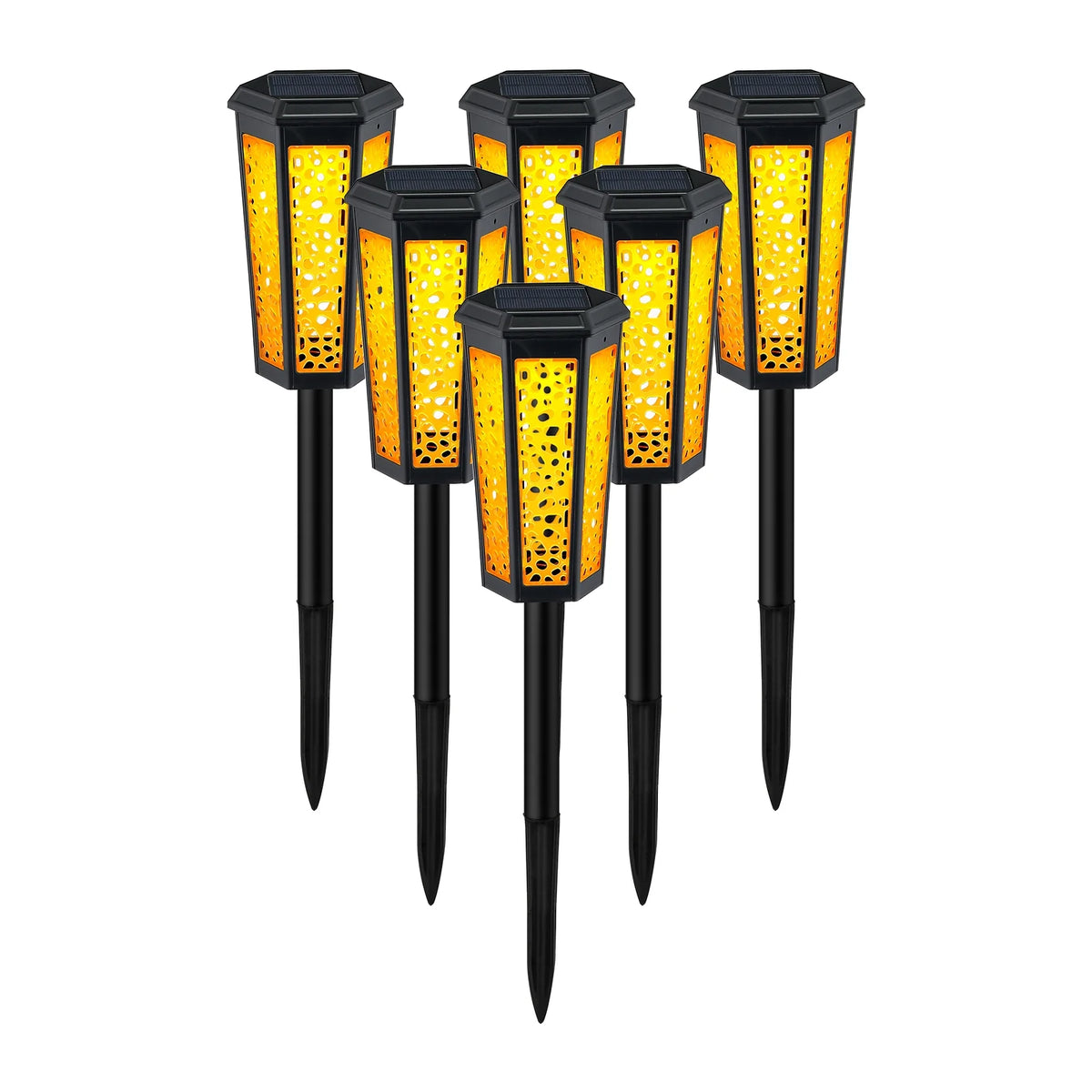 Solar Color Change Pathway Lights, 6 Pack Waterproof Low Voltage Landscape Path Light E68815