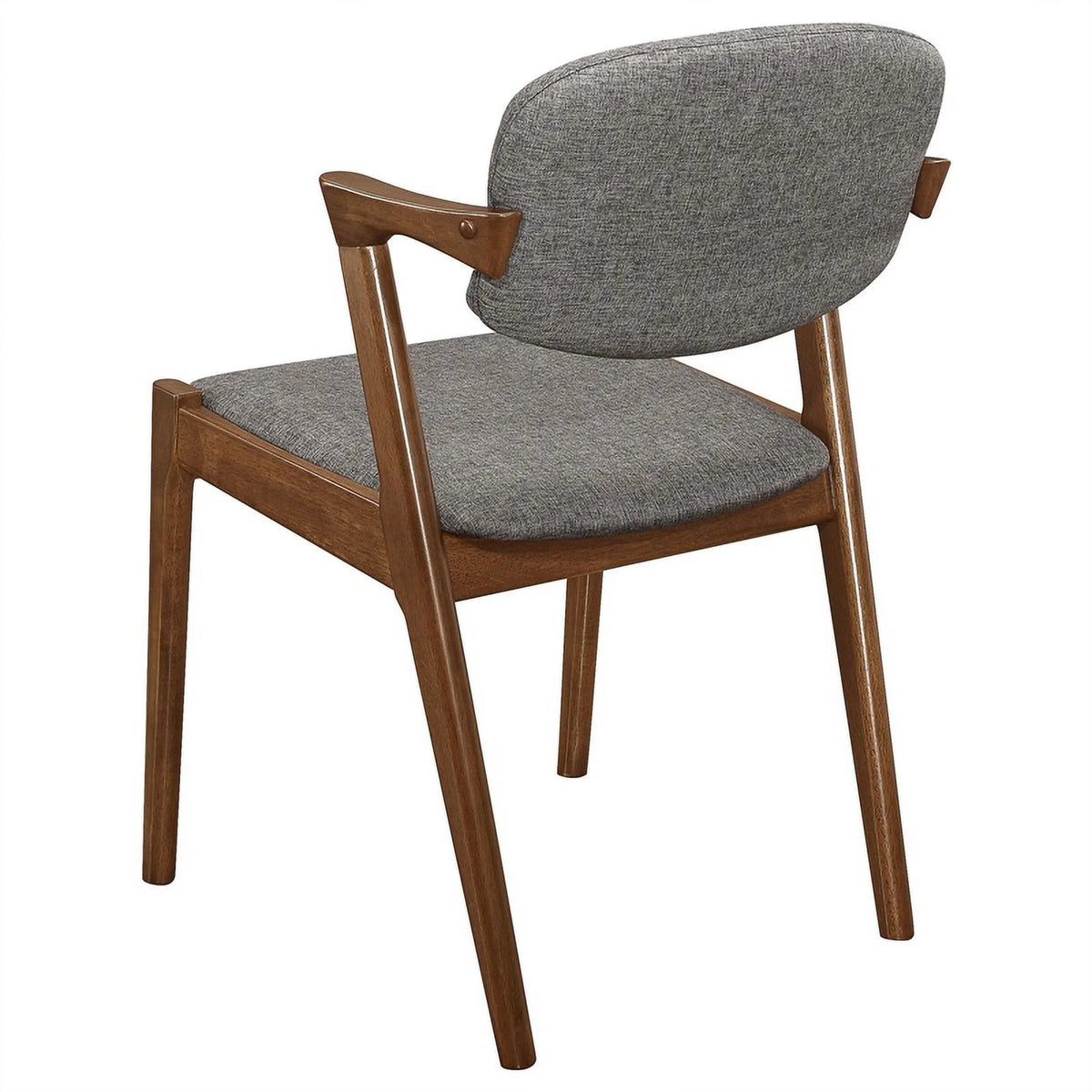 Grey Dark Walnut Dining Side Chairs Set of 2 Q8788