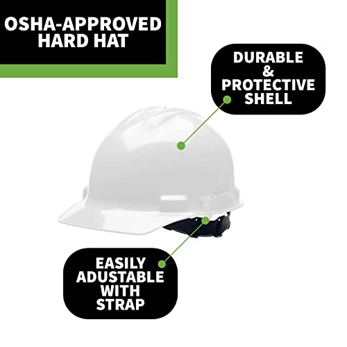 White 4-Point Pinlock Suspension Hard Hat P3235