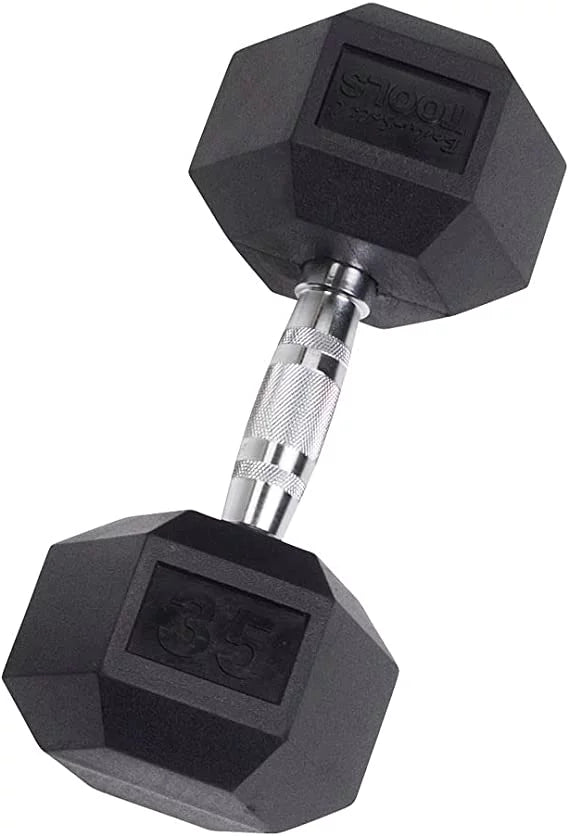 Rubber Coated Hex Dumbbells 55 lb X39113