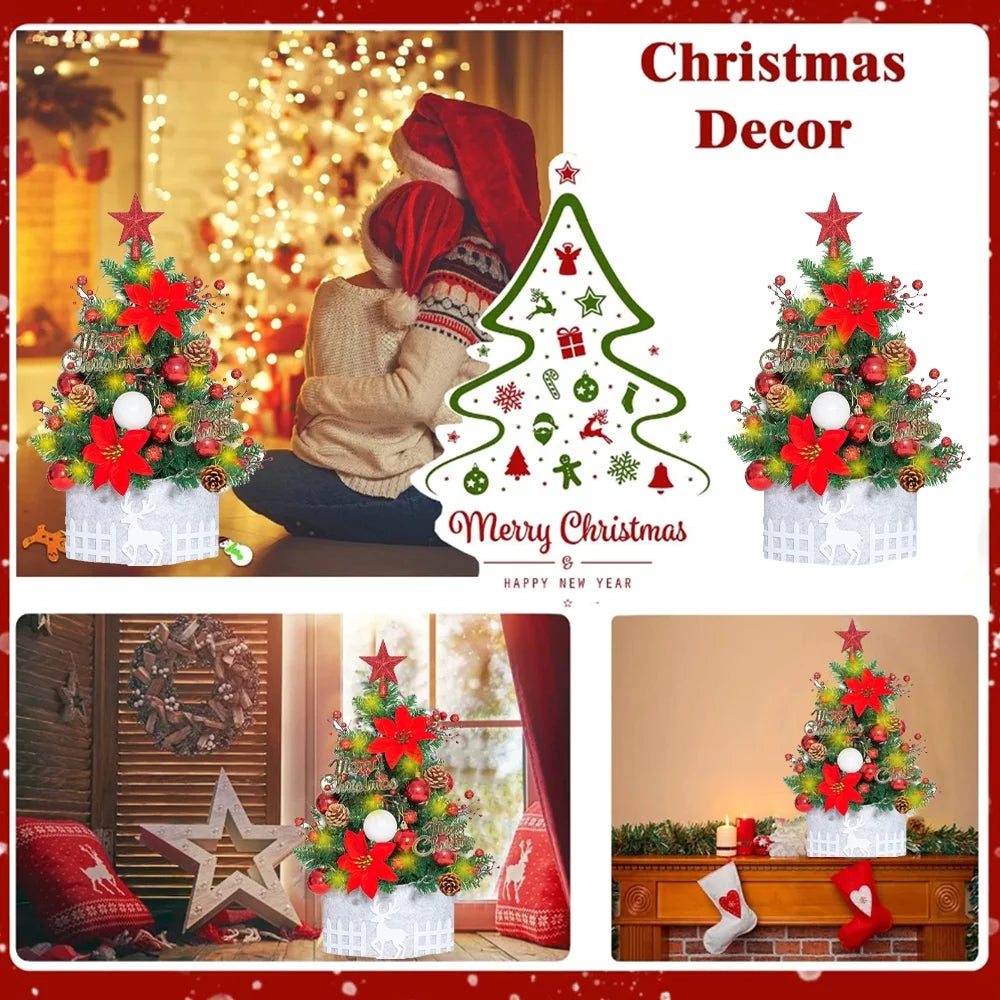 2ft Artificial Mini Christmas Pine Tree with Lights I841827