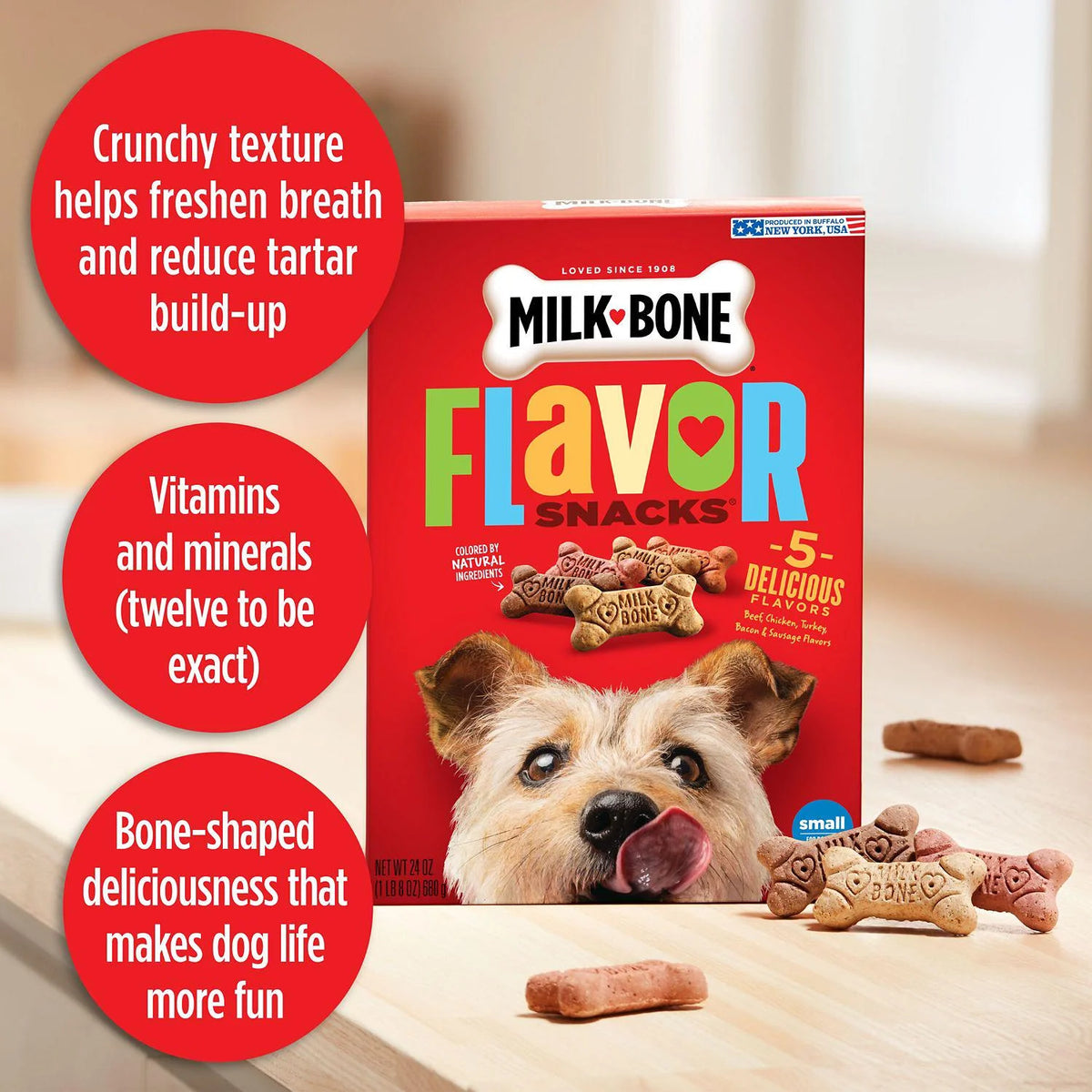 Beef Chicken Turkey and Bacon Flavor Dog Biscuit Treats 7 lb K566