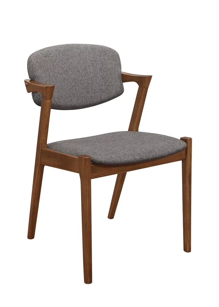 Grey Dark Walnut Dining Side Chairs Set of 2 Q8788