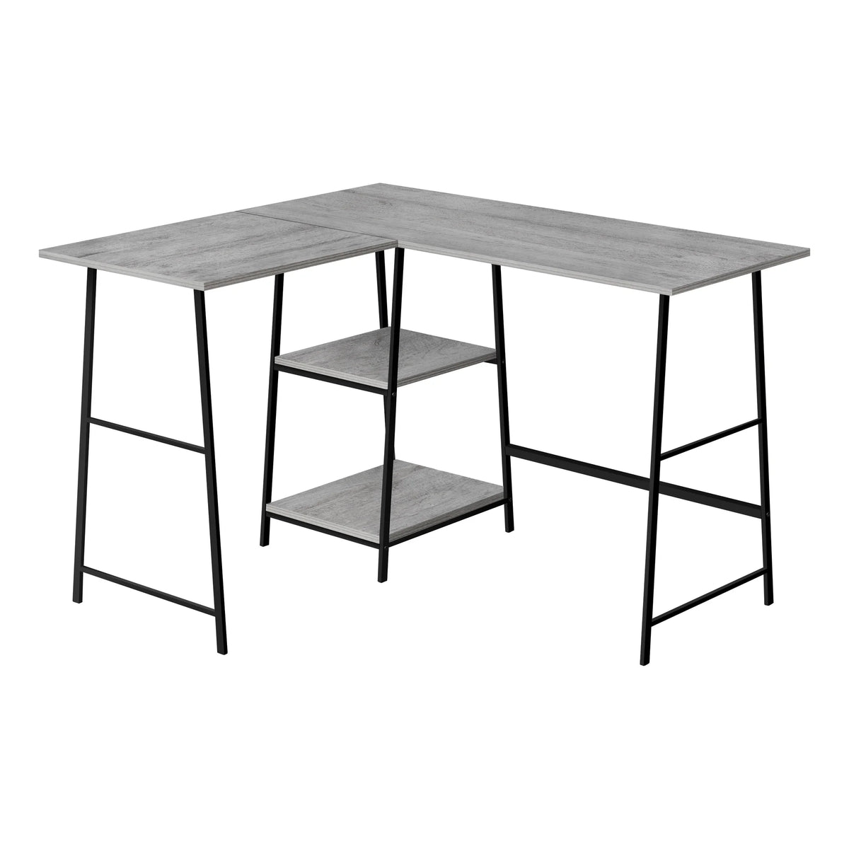 48" L Shape Grey Laminate Computer Desk F3759