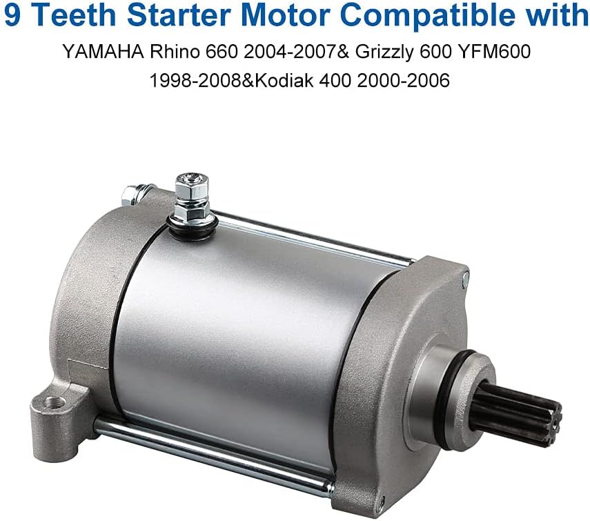 Starter Compatible with Yamaha Grizzly 660 Kodiak 400 Rhino 660 2001-2007 Pack of 2 U6079