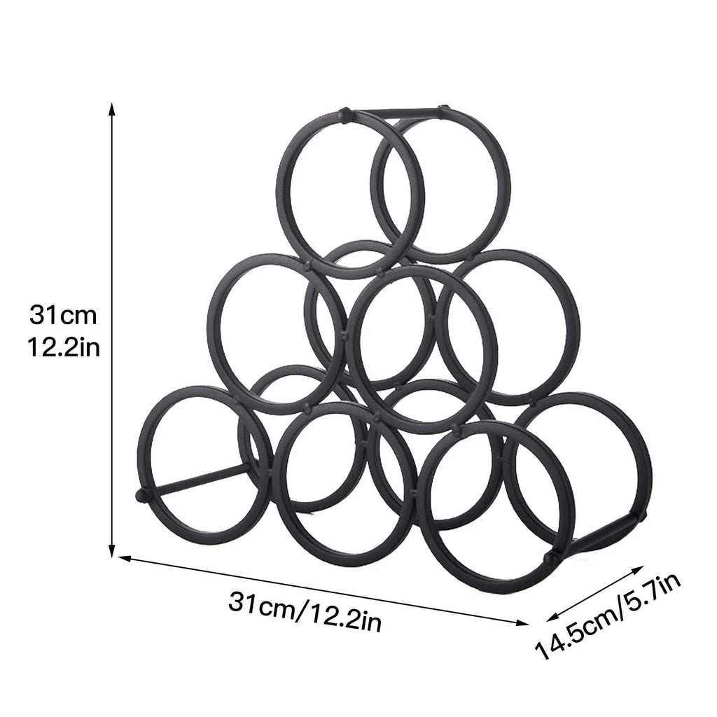 Black Metal Free Standing Wine Rack C567
