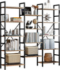6 Tiers Industrial Bookshelf with Metal Frame Y92602