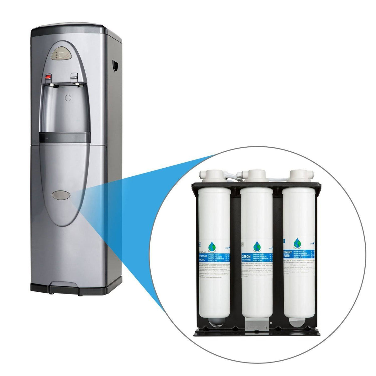 Silver Stainless Steel Bottleless Water Cooler H3107