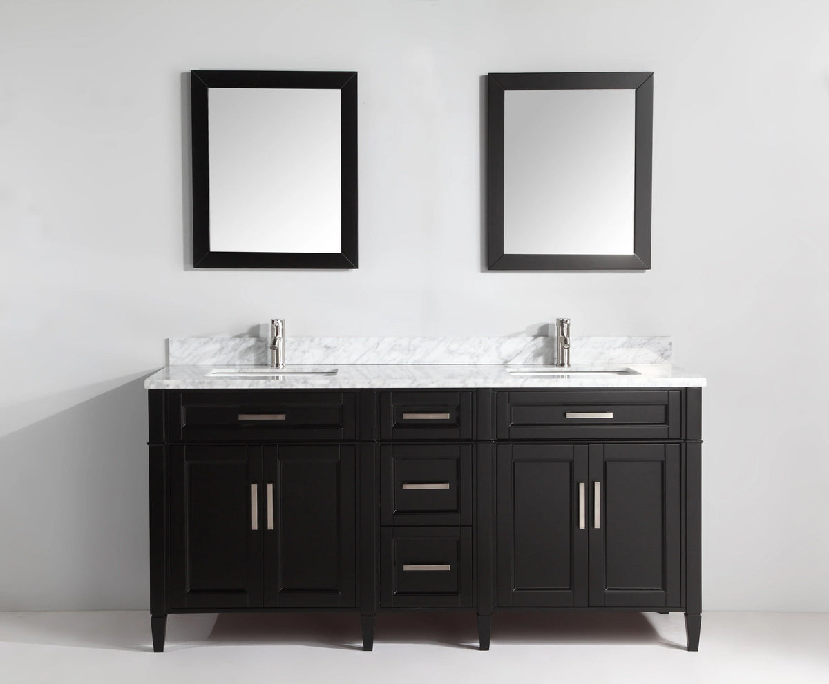 72 in. Double Sink Vanity with Carrara Marble & Mirror V197751
