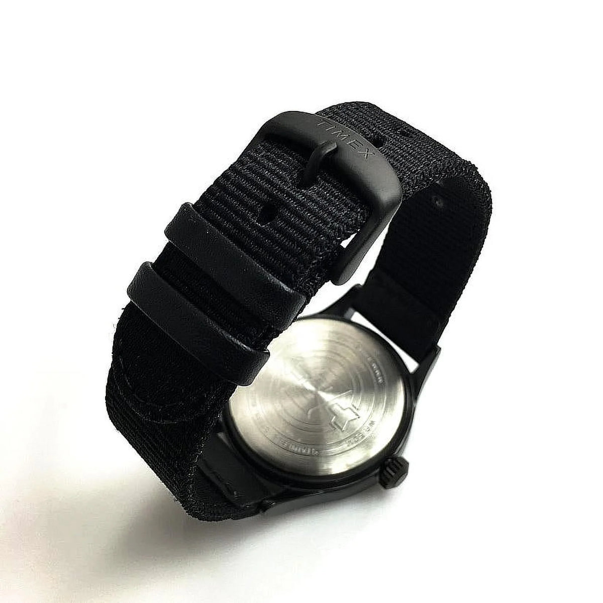 Black Leather Nylon Strap Watch P9423