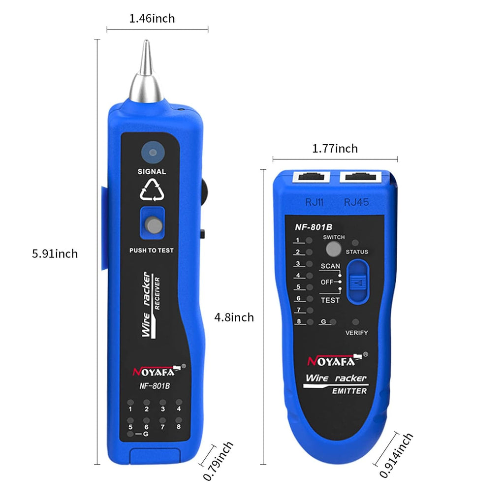 Blue Pack of 2 Network Cable Tester with Earphone and Toolkit J2212