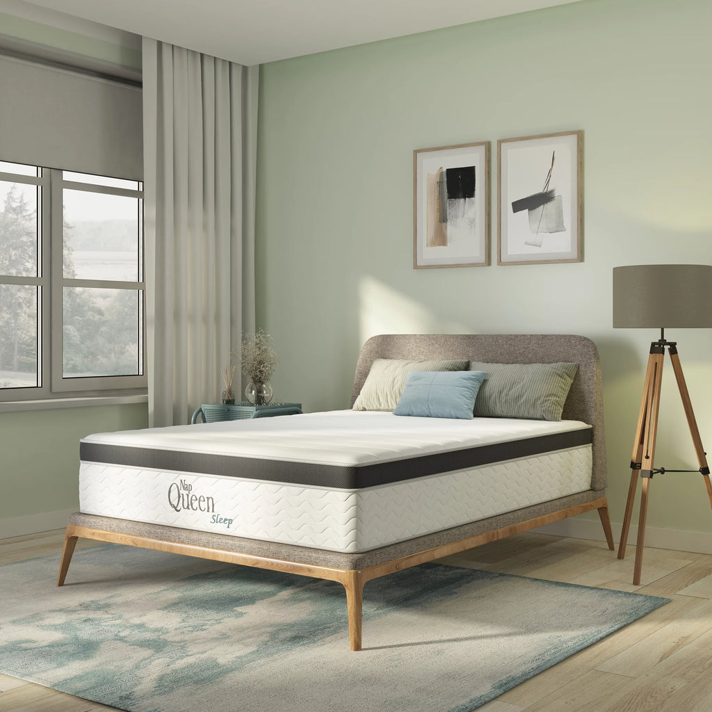 8 Inch Hybrid Memory Foam and Coils Mattress, Queen Size N372628