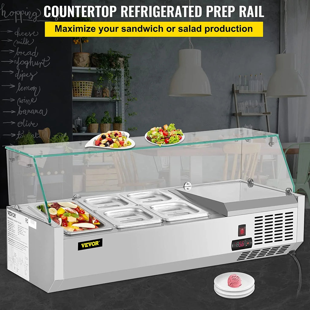 Refrigerated Condiment Prep Station Sandwich Table with Pans B556246