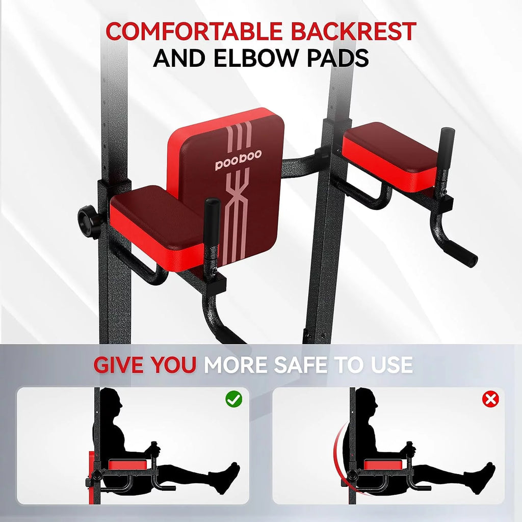 Multifunction Power Tower Dip Station Pull up Bar Power Rack 480lbs R7554