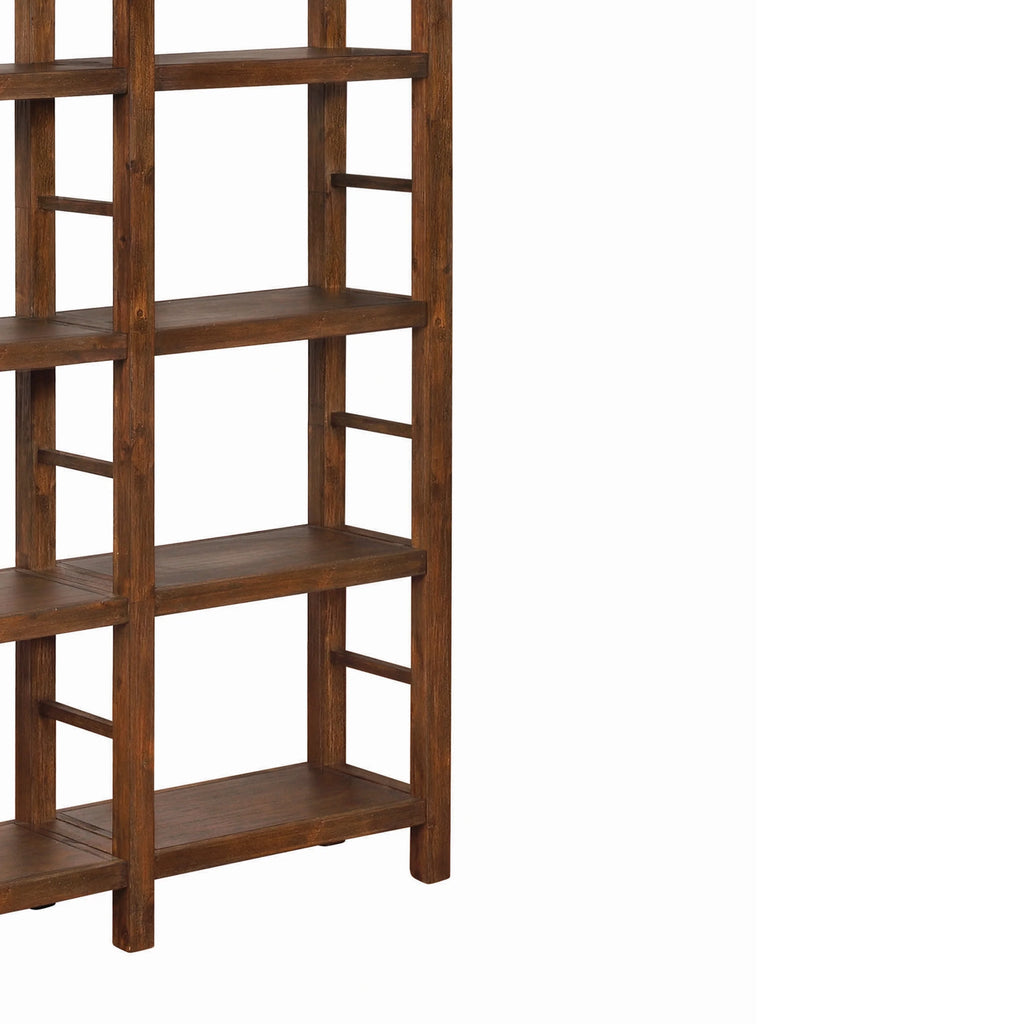 4-tier Double Bookcase Country Brown Q935