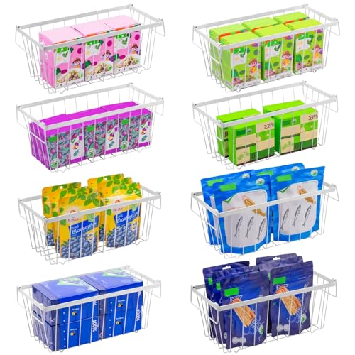 8 Pack Stackable Freezer Organizer Bins with Side Handle J680424