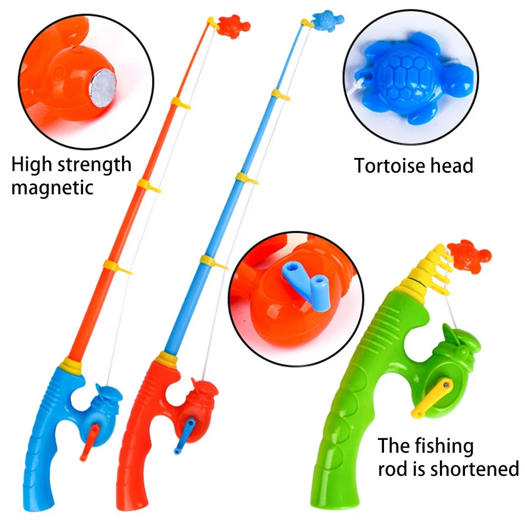 6 Pcs Stretchable Fishing Pole Toy Bath Toy Flexible Magnetic Kids Fishing Rod E50050