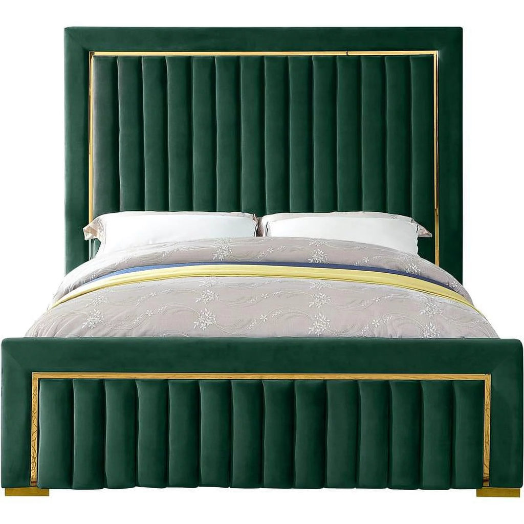 Solid Wood Velvet Queen Bed M180