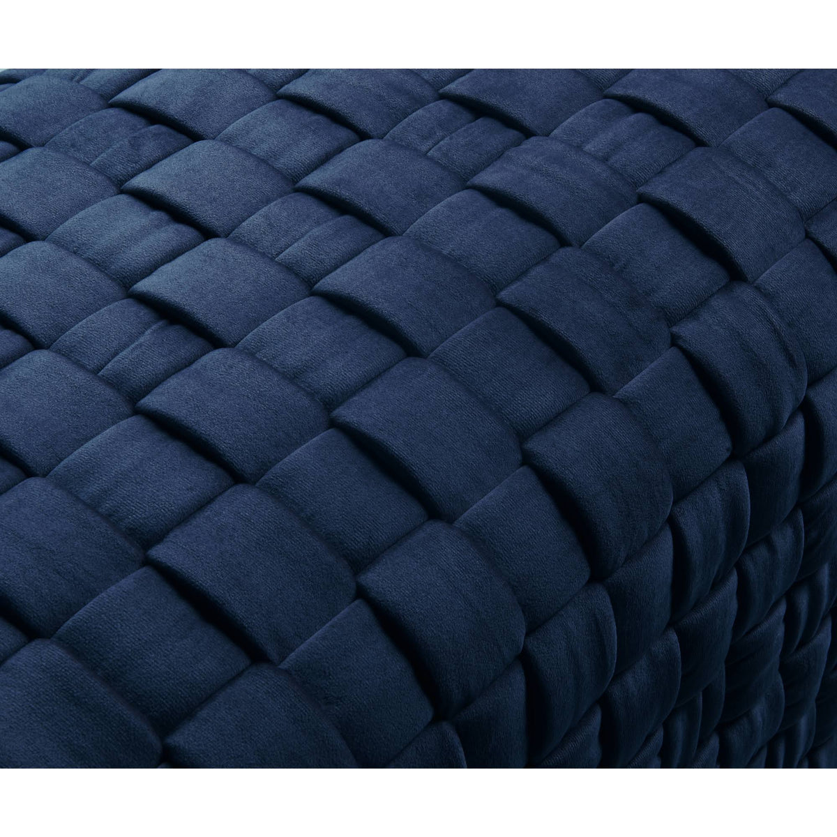 Navy Gold Velvet Cube Ottoman Q2981