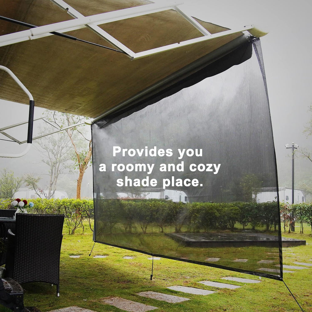 Black Mesh RV Awning Sun Shade 7'x15'2 B634