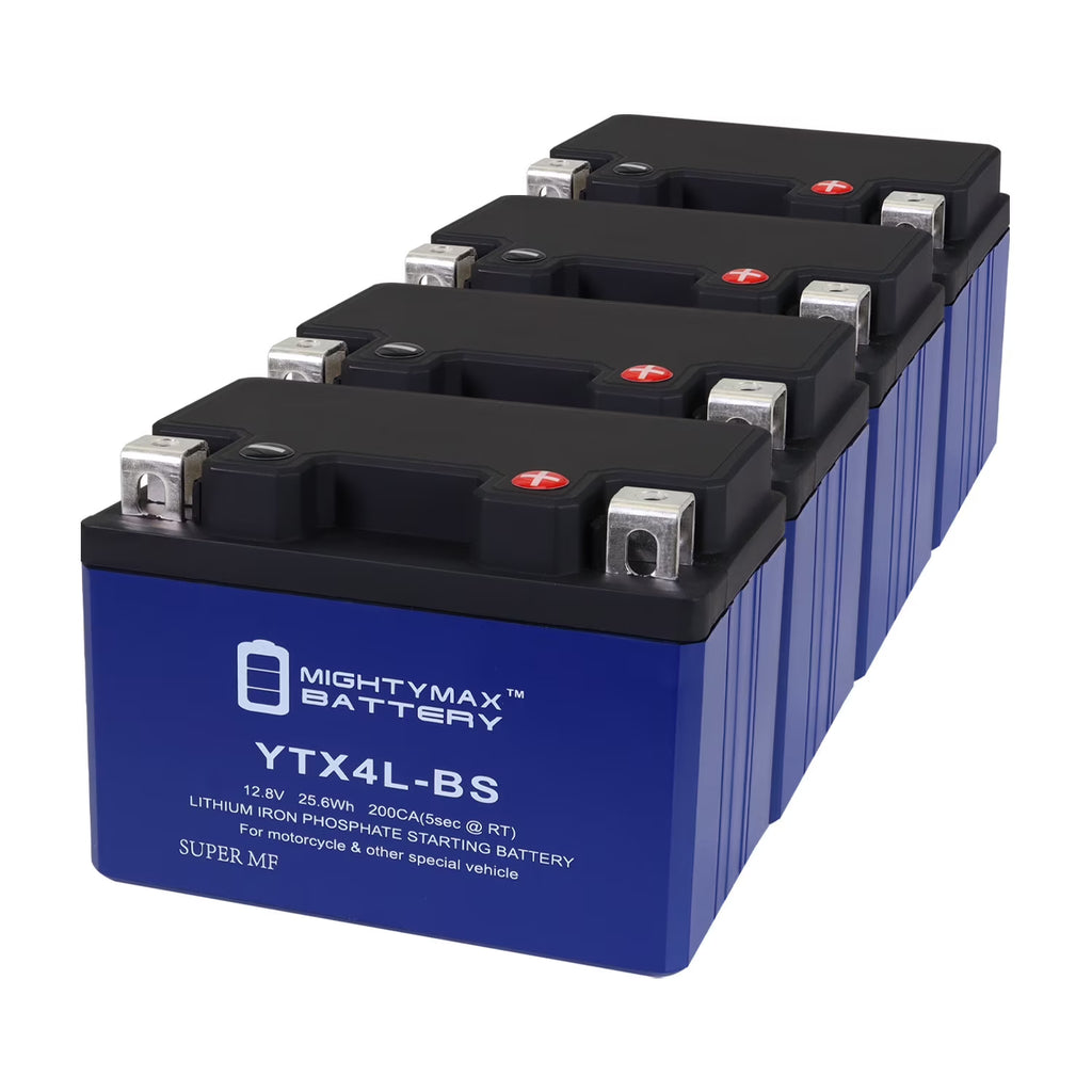 4 Pack Lithium Replacement Battery for Motorcycle X147223
