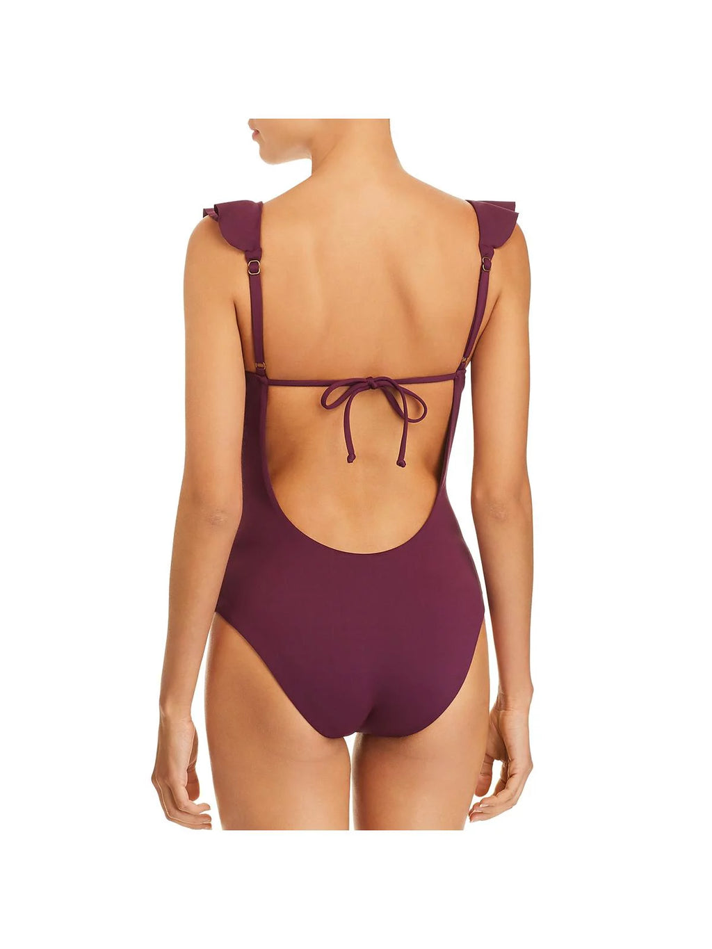 Ruffle Plunging One-Piece Swimsuit J14578