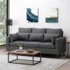 Charcoal Fabric 3 Seater Sofa with Accent Pillows Y14872